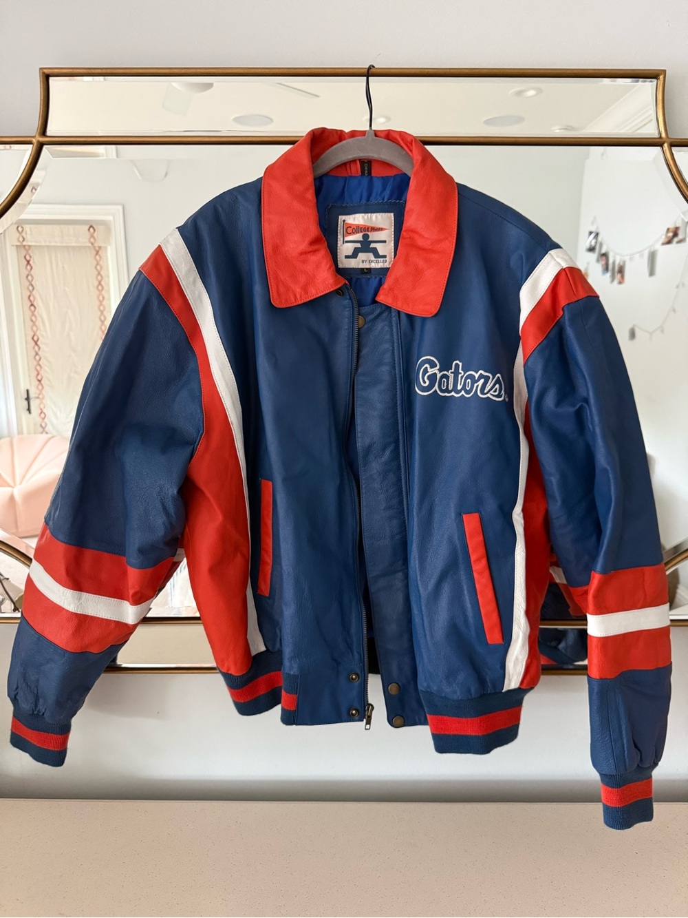 Florida Gators Blue & Orange Leather Bomber Jacket - Classic Team Style